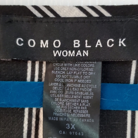 Black and white striped plus size blouse - Picture 2 of 5